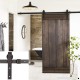 Erfect 6.6 FT Antique Style Barn Door Hardware Sliding Set Wood Door Track Kit Black( "J" Basic) - B01GZJDT3E