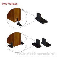 Hahaemall New Design Bottom Stay Wall Guide for Sliding Barn Door Hardware Accessory Black Floor Guide with Screws for Wood Door (2 Set) - B074GWF2Z1