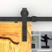 WINSOON 5-18FT Sliding Barn Wood Door Hardware Cabinet Closet Kit Antique Style for Double Doors Black Surface (8FT/96 2 Doors Track Kit) - B01KC98ENS