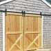 Yaheetech 16ft Double Door Sliding Barn Door Hardware Double Track Kit System(Black) (Arrow Shape Hangers) (2 x8 foot Rail) - B079WR2BT4