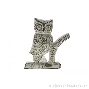 Comfify Cast Iron Owl Door Stop | Decorative Door Stopper Wedge | with Padded Anti-scratch Felt Bottom | Vintage Design | 6x6.5x6.3” by (Antique White) - B00RZY4DL6