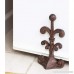 Comfify Fleur De Lis Cast Iron Door Stop | Decorative Door Stopper Wedge | with Padded Anti-scratch Felt Bottom | Vintage Design | 4x3.5x8 by (Rust Brown) - B00RZYE7AI