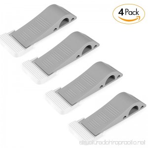 Door Stopper with Free Bonus Holders 4Pack Airsspu Rubber Door Stop Wedge Works on All Surfaces Safety and Strong Grip(4Pack - Gray) - B07BFWTZYG