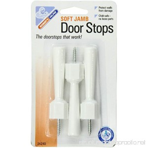 Mommys Helper Pack of 3 Soft Jamb Door Stops Blister White - B07BVC1FXC