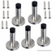 Sumnacon 5 pcs Contemporary Safety Stainless Steel Door Stopper with Sound Dampening Rubber Bumper - Wall Mount Door Holder with Hardware Screws Brushed Finish 3.5 Inch in Height - B01NBIMTAA