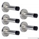 Sumnacon 5 pcs Contemporary Safety Stainless Steel Door Stopper with Sound Dampening Rubber Bumper - Wall Mount Door Holder with Hardware Screws  Brushed Finish  3.5 Inch in Height - B01NBIMTAA