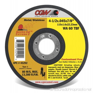 CGW 4-1/2 X 0.40 X 7/8 Reinforced Quickie Cut-Off Wheel EXTRENE-2 - B07F46XD46