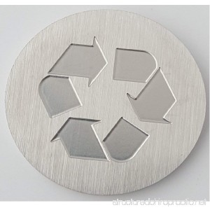 Recycle Logo -Brushed Aluminum Medallion - 1-1/2 Diameter 1/8 Thick - B01NAST2DW