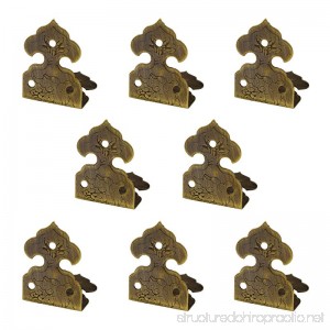 RZDEAL 8pcs 1.0'' x 0.6'' Embossing Brass Box Corner Protector Antique Hardware Desk Edge Guards Right Angle Wood Jewelry Box Photo Frame Accessories - B0758B4D57