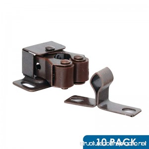 10 Pack Rok Hardware Roller Catch Brown Oil-Rubbed Bronze Copper Finish Heavy Duty Latch For Cabinet Closet Doors ROKRLCS - B076L3W7FV