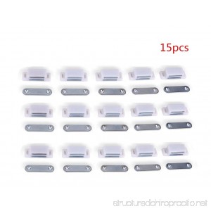 Timiy Household Cabinet Door White Plastic Shell Magnetic Catch Latch Plate 15pcs (small magnetic suction) - B079BHSV3Z