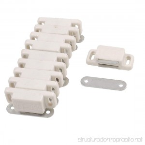 URBEST®10 Pcs Off White Plastic Housing Metal Plate Door Magnetic Catch Latch - B00NX9NER6