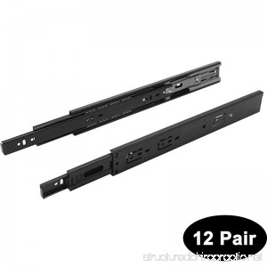 12 Pairs Probrico Furniture Hardware Soft Close Slide Mount Drawer Slides Glides Full Extension 18 inch 3-Folds Black Ball Bearing 100-Pound Capacity;with Screws and Instructions - B079BJDKM7