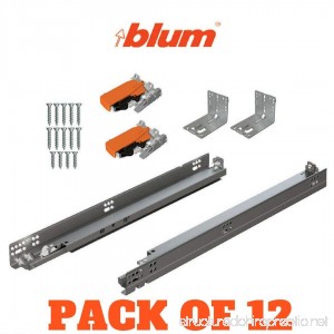 Bundle - BLUM TANDEM Set Drawer Slides plus Blumotion Complete Kit. With runners 563H locking devices rear mounting brackets and screws (for face frame or frameless application) 21 Pack of 12 - B0799HQZPT