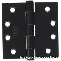 4" X 4" Heavy Duty Black Powder Coated Steel Hinge Pair - Button Tip - B01ACLFPDS