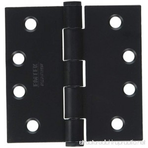 4 X 4 Heavy Duty Black Powder Coated Steel Hinge Pair - Button Tip - B01ACLFPDS