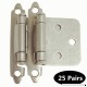 50 Pack(25 pairs) Brushed Satin Nickel Decorative Self Closing Face Mount Kitchen Cabinet Hinges Flush Variable Overlay - B01GCHMBE2