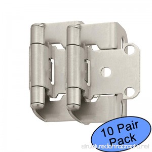 Amerock BP7550-G10 Satin Nickel Self-Closing Partial Wrap Cabinet Hinge 1/2 Overlay 10 Pair Pack - B00HEPHXZO