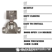 Soft Close Hinge 1/2" Cabinet Door Hardware Compact Overlay Hinges for Frameless Face Frame Nickel Plated - 10 Pack - B076SJV2GM