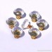 ANJUU 12 Pcs 30mm Diamond Shape Crystal Glass Cabinet Knobs with Gold Base with Screws Drawer Knob Pull Handle Used for Kitchen Dresser Door Cupboard (Clear) - B07CH84WZF