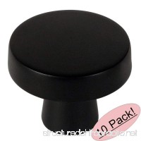 Cosmas 5234FB Flat Black Contemporary Round Cabinet Knob Diameter 1-1/4" - 10 Pack - B073WFGVCZ
