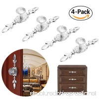 Drawer Pull Handles Knobs DDSKY Diamond Crystal Knobs with Plate for Kitchen Door Cupboard Wardrobe Drawer Furniture Decoration Pack of 4 (Small) - B075Z3TY5B