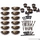 Ginsco 20pcs Vintage Traditional Bronze Kitchen Cupboard Door Cabinet Drawer Shell Pull Handle Round Knob Set with 4mm Drill Bit - B01MQTQK9E