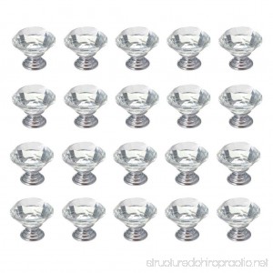 HOSL 30mm Crystal Glass Diamond Shape Cabinet Knob Drawer Pull Handle Kitchen(Pack of 20) - B00WWKXVLQ