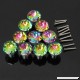 KINGSO 10pcs Colorful Crystal Glass Cupboard Wardrobe Cabinet Drawer Knob Door Pull Handle - B0116S27PA