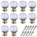 Mosong 10pcs 30mm Glass Clear Cabinet Knob Drawer Pull Handle Kitchen Door Wardrobe Hardware Used for Cabinet Drawer Chest Bin Dresser Cupboard Etc (Clear-Gold) - B01LT1PW74