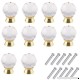 Mosong 10pcs 30mm Glass Clear Cabinet Knob Drawer Pull Handle Kitchen Door Wardrobe Hardware Used for Cabinet  Drawer  Chest  Bin  Dresser  Cupboard  Etc (Clear-Gold) - B01LT1PW74