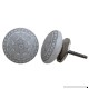 Set of 12 Pieces Ceramic & Metal Grey Wheel Drawer Pulls and Knobs Handmade Designer Silver Finish - B00TS9463G