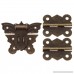 60MM Antique Bronze Butterfly Latch Hasps with 40MM Brass Hinges and Screws for Wooden Jewelry Box Cabinet Decorative - B073QHQBNH