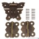 60MM Antique Bronze Butterfly Latch Hasps with 40MM Brass Hinges and Screws for Wooden Jewelry Box Cabinet Decorative - B073QHQBNH