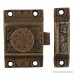 A29 Solid Brass Cabinet Latch with Flower Knob Weathered Bronze Finish - B00F730F2I
