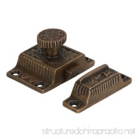 A29 Solid Brass Cabinet Latch with Flower Knob  Weathered Bronze Finish - B00F730F2I
