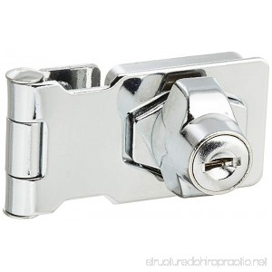 Closet Door Chrome Plated Metal Keyed Hasp Lock 2.5 Long - B00ARADVEK