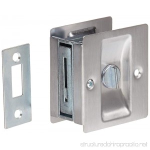 Rockwood 891.26D Brass Pocket Door Privacy Latch 2-1/2 Width x 2-3/4 Height Satin Chrome Plated Finish - B00CYSL24O