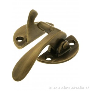 Solid Brass Right Hand Flush Hoosier Latch In Antique-By-Hand Finish - B005TBQOB4