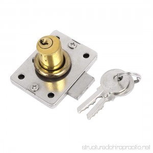 uxcell 15mm Cylinder Dia Rectangle Base Screw Fixed Security Deadbolt Desk Drawer Lock - B01MTV5VGS