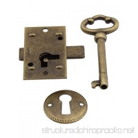 Small Brass Plated Non-Mortise Cabinet Lock in Antique Brass - B06XJ2S873