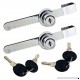 WOOCH Sliding Glass Door Ratchet Lock with Chrome Finish  (Keyed Different) Showcase Display - 2 Pack - B07D9ZQDK2