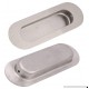 Homdiy Oval Flush Pulls Brushed Nickel Cabinet Pulls HD003 Recessed Sliding Door Handles Sliding Pocketdoor Finger Pulls 4-3/4in x 1-3/5in 2 Pack - B071HL7CGN