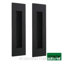 Probrico 2Pcs Black Rectangular Recessed Flush Handles 6in x 2in Sliding Door Pulls Stainless Steel - B074N41KHM