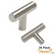 Probrico Euro Style T Bar Cabinet Pulls Stainless Steel Kitchen Handles Dresser Knobs Brushed Nickel 2 inch Total Length  25 Packs - B014891XTA