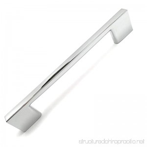 Southern Hills Polished Chrome Cabinet Handles 6.3 Inches Total Length 5 Inch Screw Spacing Chrome Drawer Pulls Pack of 5 Modern Cabinet Hardware Chrome Cabinet Pulls SH3229-128-CHR-5 - B01GOWIY5K