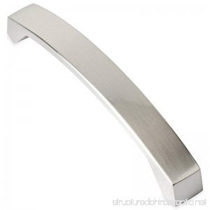 Southern Hills Wide Brushed Nickel Cabinet Pull Drawer Handle - 6.25 Inch Hole Centers Pack of 5 Satin Nickel Modern Hardware for Kitchen and Bathroom Cabinets SH0587-SN-5 - B00RY6QUAW